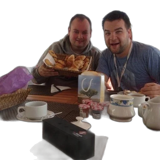 food, staff, two, men transparent PNG cut-out