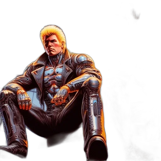 jacket, robot, concept art, comic book art transparent PNG cut-out