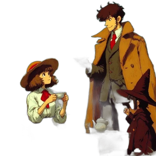 jacket, hat, concept art, comic book art transparent PNG cut-out