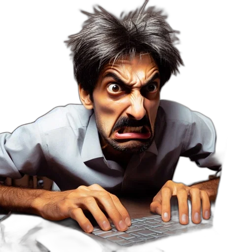 face, staff, intense, possibly transparent PNG cut-out