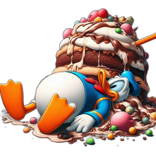 food, donald, duck, lies transparent PNG cut-out