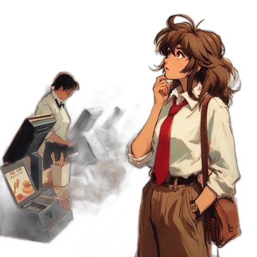 jacket, concept art, comic book art, anime transparent PNG cut-out