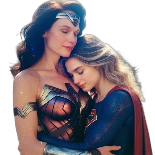 comic book art, concept art, two, women transparent PNG cut-out