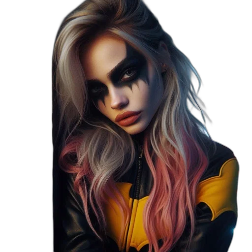 face, jacket, hair, mask transparent PNG cut-out
