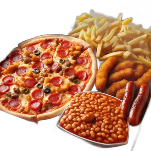food, crown, 3d render, photorealistic transparent PNG cut-out