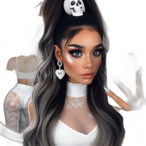 hair, mask, jewelry, face transparent PNG cut-out