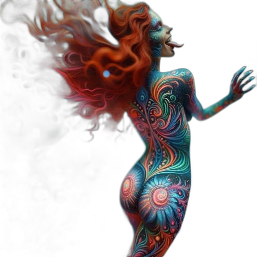 dress, hair, creature, fantasy art transparent PNG cut-out