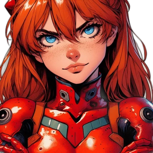 robot, face, weapon, comic book art transparent PNG cut-out