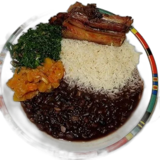 food, plate, rice, beans transparent PNG cut-out