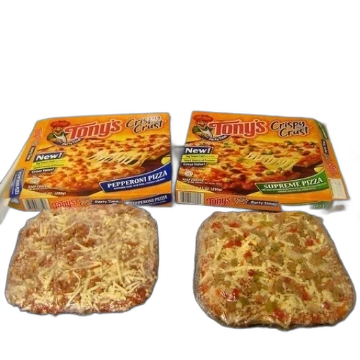 food, two, frozen, pizzas transparent PNG cut-out