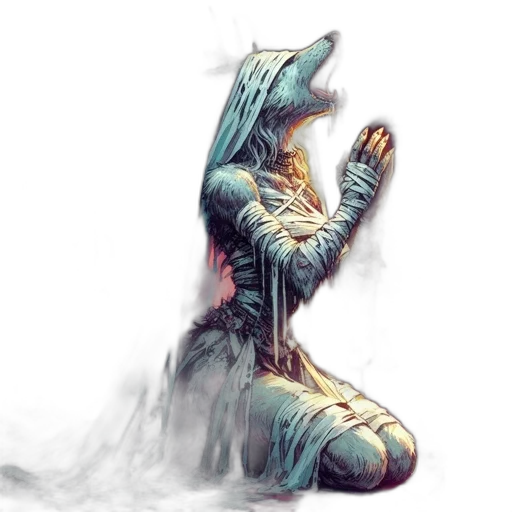 dragon, creature, staff, mask transparent PNG cut-out