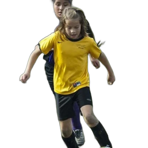 photorealistic, young, girl, yellow transparent PNG cut-out