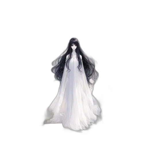 dress, hair, mask, creature transparent PNG cut-out