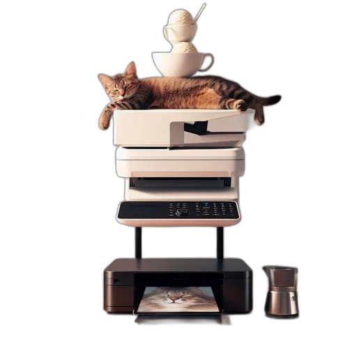 furniture, robot, 3d render, humorous transparent PNG cut-out