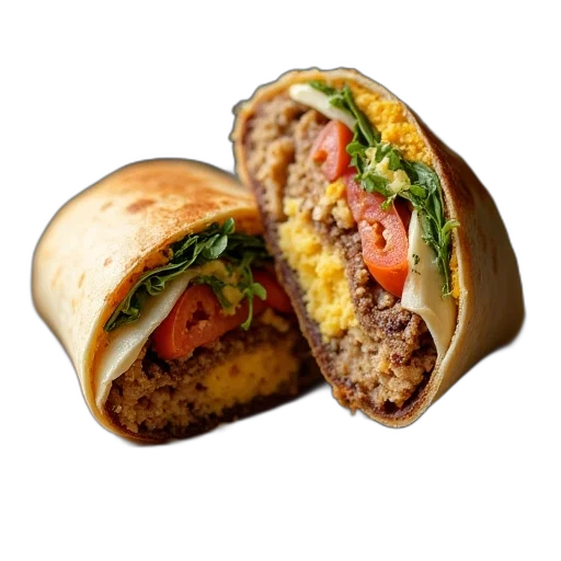 food, photorealistic, 3d render, burrito transparent PNG cut-out