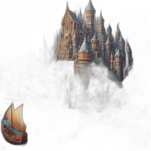 dragon, crown, sword, staff transparent PNG cut-out