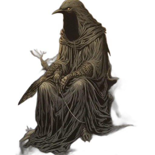 mask, creature, staff, dress transparent PNG cut-out