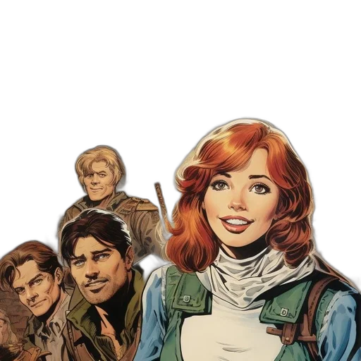 jacket, staff, comic book art, concept art transparent PNG cut-out