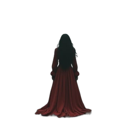 dress, crown, staff, hair transparent PNG cut-out