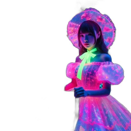 dress, jacket, robot, vaporwave transparent PNG cut-out