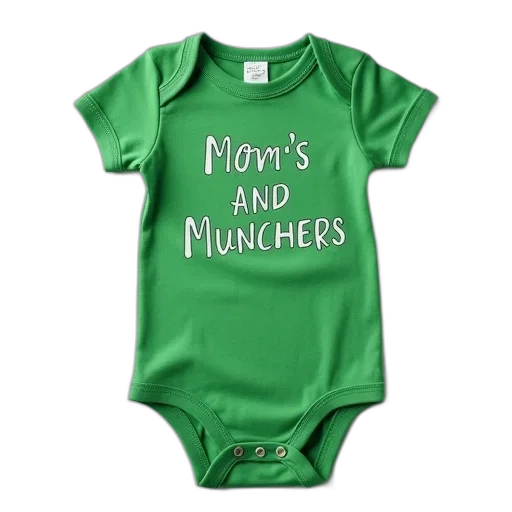 green, baby, onesuit, words transparent PNG cut-out