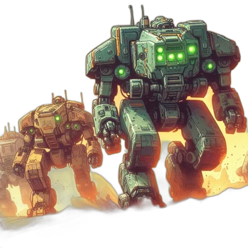 robot, weapon, concept art, pixel art transparent PNG cut-out