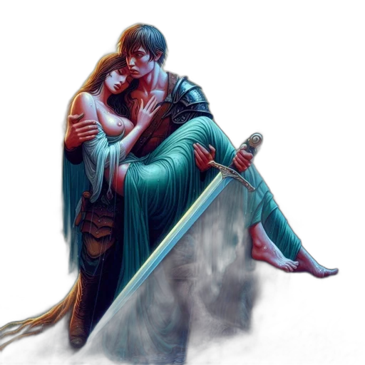 sword, fantasy art, concept art, comic book art transparent PNG cut-out