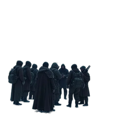staff, jacket, weapon, mask transparent PNG cut-out