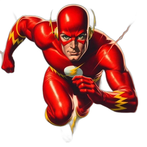 comic book art, concept art, superhero, flash transparent PNG cut-out