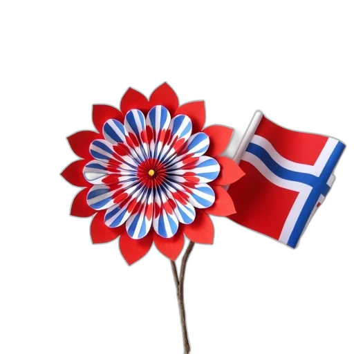 flower, red, white, paper transparent PNG cut-out