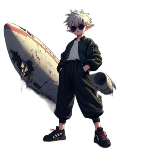 jacket, weapon, creature, staff transparent PNG cut-out