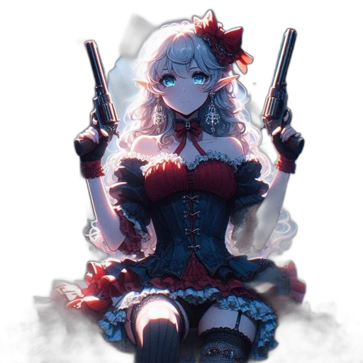 weapon, staff, dress, robot transparent PNG cut-out
