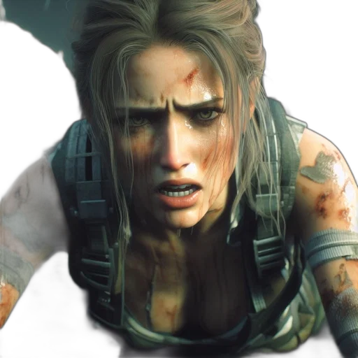 face, concept art, photorealistic, cyberpunk transparent PNG cut-out