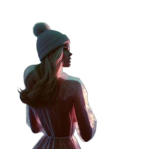 dress, hat, jacket, face transparent PNG cut-out