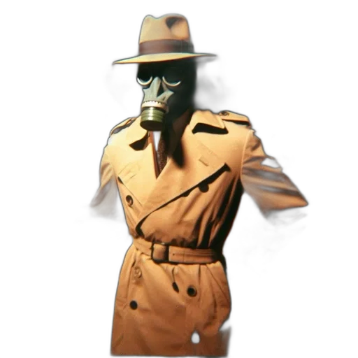 jacket, hat, mask, staff transparent PNG cut-out