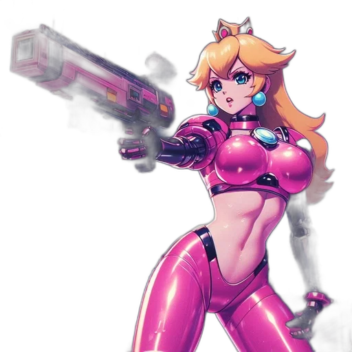 weapon, robot, concept art, vaporwave transparent PNG cut-out