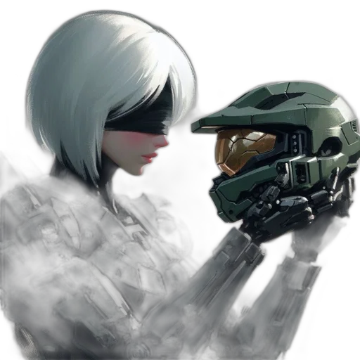 robot, mask, face, weapon transparent PNG cut-out