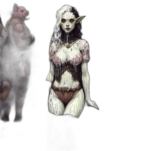 creature, concept art, fantasy art, watercolor transparent PNG cut-out