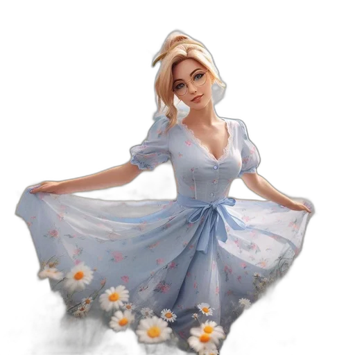 dress, fantasy art, concept art, 3d render transparent PNG cut-out