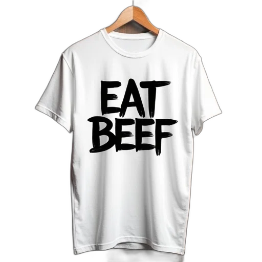 food, white, t-shirt, phrase transparent PNG cut-out