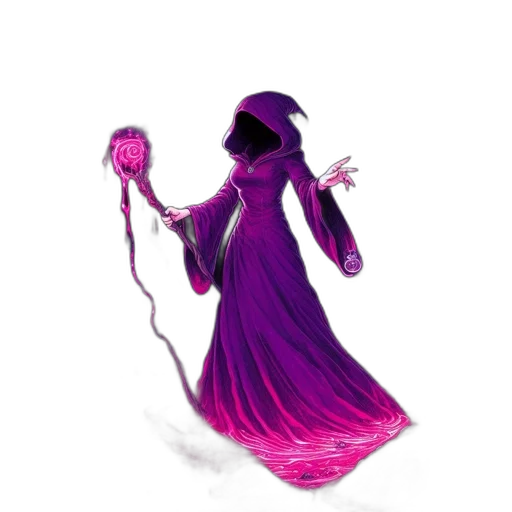 dress, staff, mask, creature transparent PNG cut-out