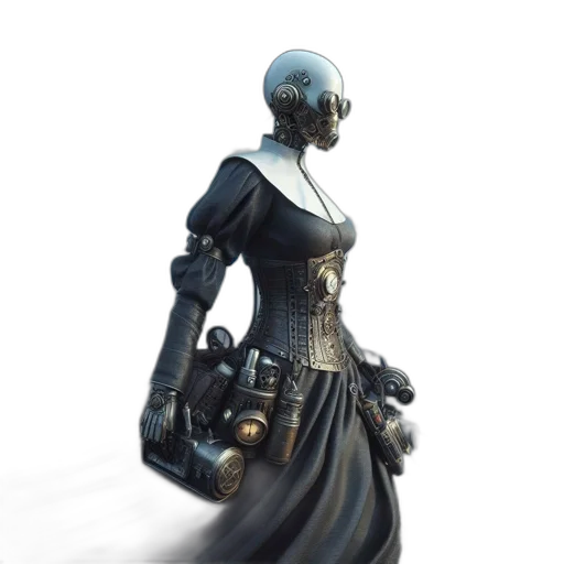 robot, dress, weapon, mask transparent PNG cut-out