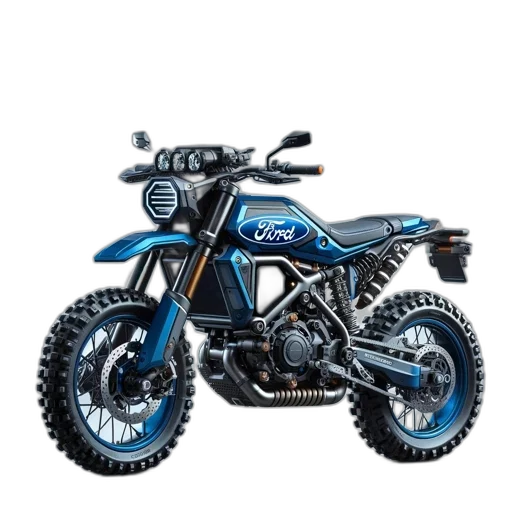 3d render, customized, ford, motorcycle transparent PNG cut-out