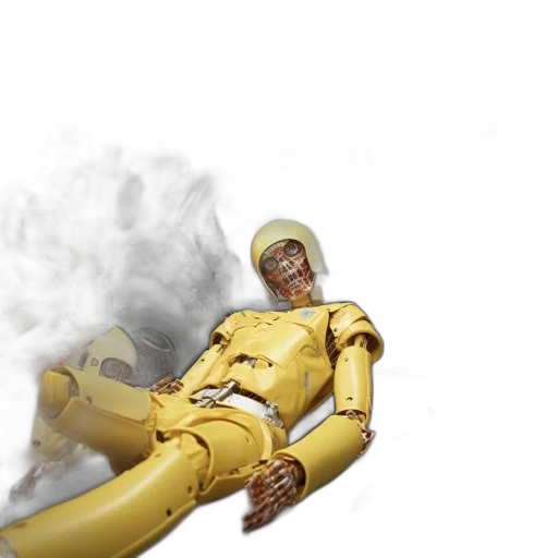 robot, 3d render, concept art, photorealistic transparent PNG cut-out