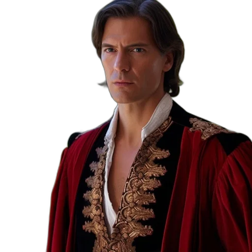 jacket, crown, face, staff transparent PNG cut-out