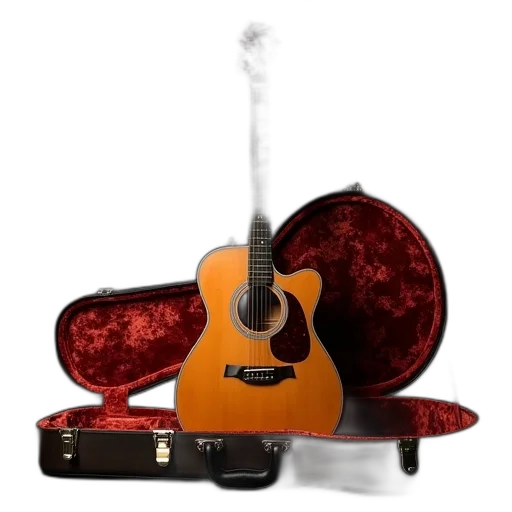 3d render, photorealistic, acoustic, guitar transparent PNG cut-out