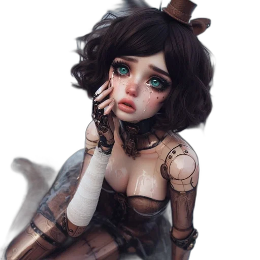 dress, robot, creature, face transparent PNG cut-out