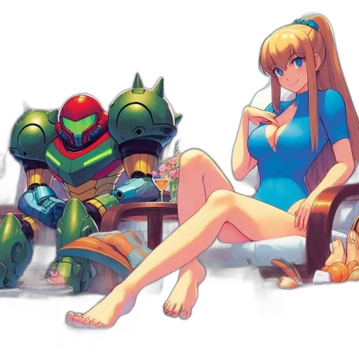 robot, concept art, pixel art, anime transparent PNG cut-out