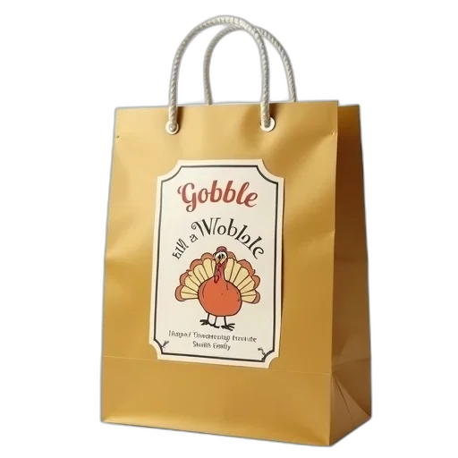 food, golden, shopping, bag transparent PNG cut-out