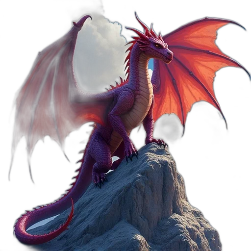dragon, fantasy art, concept art, photorealistic transparent PNG cut-out